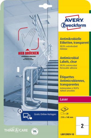 Folia antybakteryjna 210x248 mm AVERY usuwalna