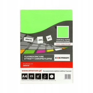Etykiety uniwersalne 210 x 297 mm Fluo zielone