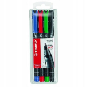 Foliopis Stabilo OHPen M 843 etui 4 szt.