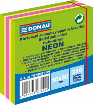 Karteczki Donau 50x50mm (1x250) mix zielony neon