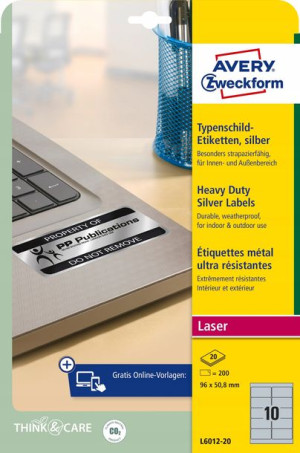 Etykiety Hd Avery Zweckform 96 X 50,8 Mm Srebne