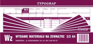 Wydanie materiału na zewnętrz WZ 2/3 A4 Typograf