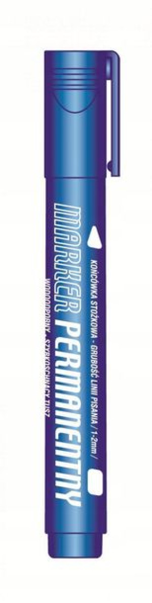 Marker permanentny Tetis niebieski okr.