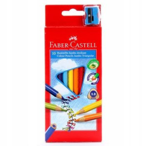 Kredki trójkątne 10 kolorów Faber-castell jumbo
