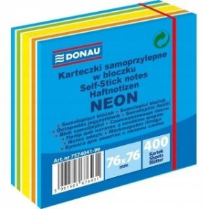 Karteczki Donau 76x76mm (1x400) mix niebieski neon