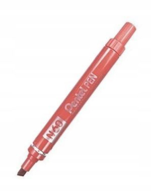 Marker permanentny Pentel N60 czerwony ścięty