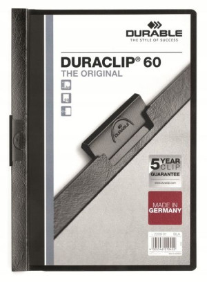 Skoroszyt z klipsem Durable 60 kartek czarny