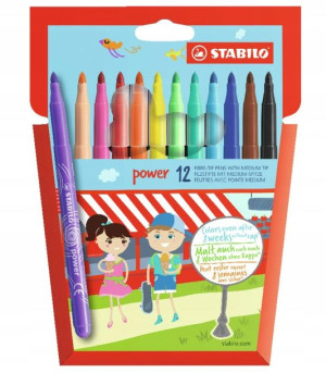 Pisaki STABILO POWER mix 12 kol. etui kartonowe