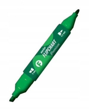 Marker do flipchartów TETIS dwustr. zielony okr/ść