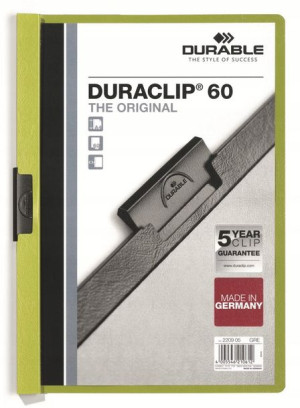 Skoroszyt z klipsem DURABLE 60 kartek zielony