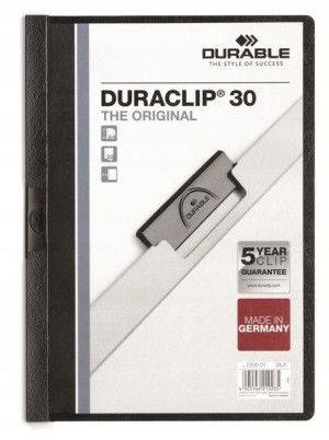 Skoroszyt z klipsem DURABLE 30 kartek czarny