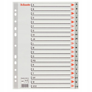 Przekładki ESSELTE A-Z PP szare
