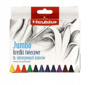 Kredki Świecowe 12 Kolorów Jumbo Heykka Dla Dzieci