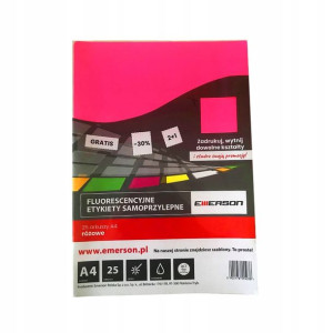Etykiety uniwersalne 210 x 297 mm Fluo różowe