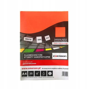 Etykiety uniwersalne 210 x 297 mm Fluo pomarańcz.