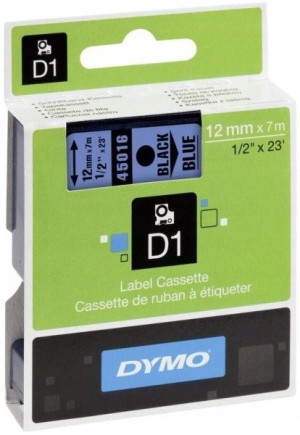 Taśma Dymo 12mm x 7m D1 niebieska (czarny druk)