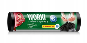 Worki na śmieci LDPE 60l 10szt niebieskie AZ