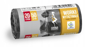 Worki na śmieci HDPE 20l 50szt ANNA ZARADNA czarne