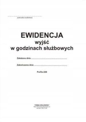 Księga wyjść służbowych A4 PU/OS-226 47264
