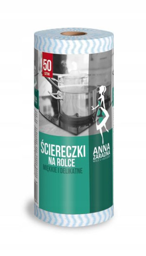 Ścierka w rolce ANNA ZARADNA 50szt. niebieska