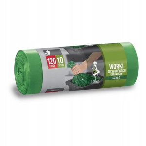Worki na śmieci LDPE 120l 10szt ANNA ZARADNA ziel.