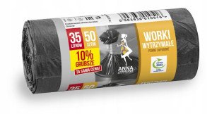 Worki na śmieci HDPE 35l 50szt ANNA ZARADNA czarne