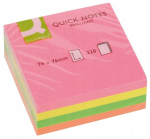Karteczki Q-CONNECT 76x76mm (1x320) mix neon