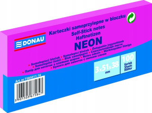 Karteczki DONAU 38x51mm (3x100) różowe neon