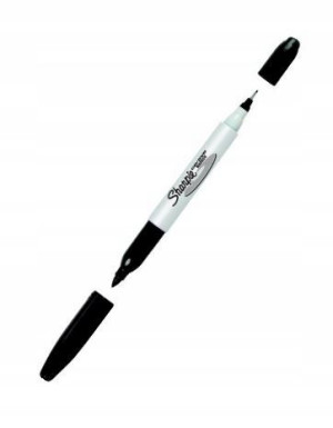 Marker permanentny SHARPIE Twin Tip czarny okr.