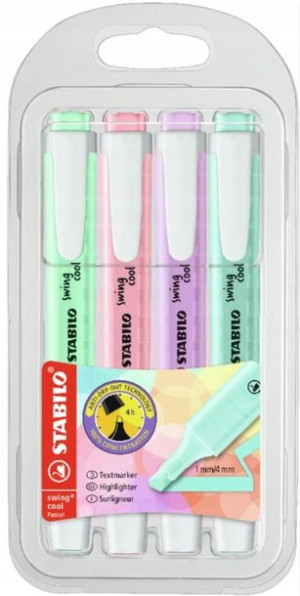 Zakreślacz STABILO Swing cool pastel 4szt. mix