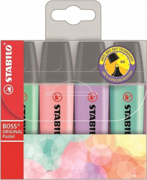 Zakreślacz STABILO Boss original pastel 4szt. mix