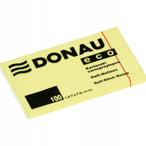 Karteczki Donau 127x76mm (1x100) eco żółte