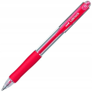 Długopis automatyczny UNI SN-100 Laknock czerwony