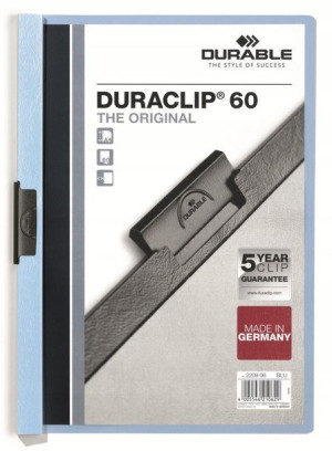 Skoroszyt z klipsem Durable 60 kartek niebieski