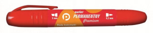 Marker permanentny Tetis dwustr. czerwony okr/ść