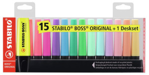 Zakreślacz STABILO Boss original 15szt. mix