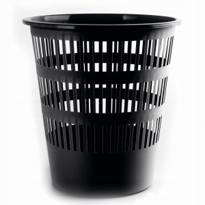 Kosz na śmieci plastikowy 12l czarny ażurowy