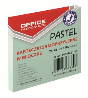 Karteczki OP 76x76mm zielone pastelowe