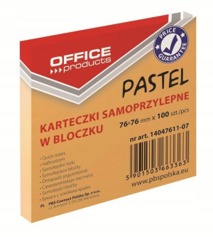 Karteczki OP 76x76mm (1x100) pomarańczowe pastel