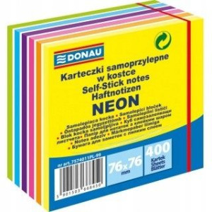 Karteczki Donau 76x76mm (1x400) mix neon