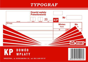 KP dowód wpłaty A6 Typograf 01047