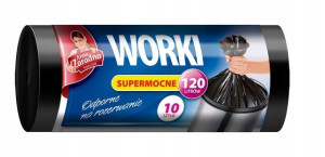 Worki na śmieci LDPE 120l 10szt AZ czarne