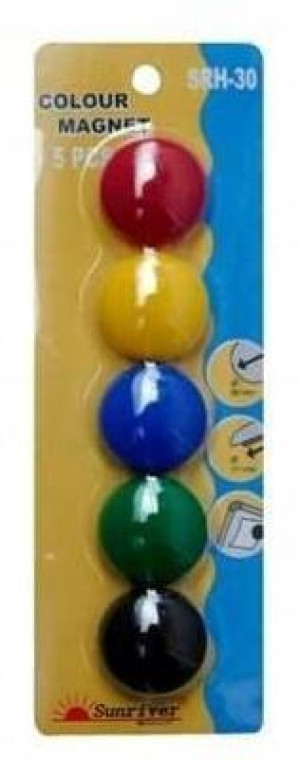 Magnesy do tablic 30mm (5szt) mix kolor