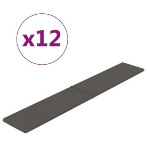 Panele ścienne, 12 szt, ciemnoszare, 90x15 cm, aksamit, 1,62 m²