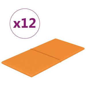 Panele ścienne, 12 szt, żółte, 60x30 cm, tkanina, 2,16 m²