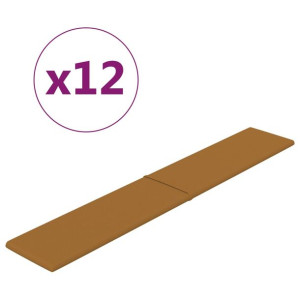 Panele ścienne, 12 szt., brązowe, 90x15 cm, aksamit, 1,62 m²