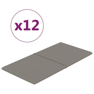 Panele ścienne, 12 szt., jasnoszare, 60x30 cm, aksamit, 2,16 m²