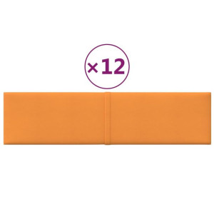 Panele ścienne, 12 szt., żółte, 60x15 cm, tkanina, 1,08 m²