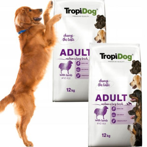 TROPIDOG Premium Adult Medium Large Lamb 2x12kg