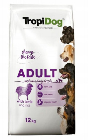 TROPIDOG Adult Medium Large Lamb 12kg GRATIS